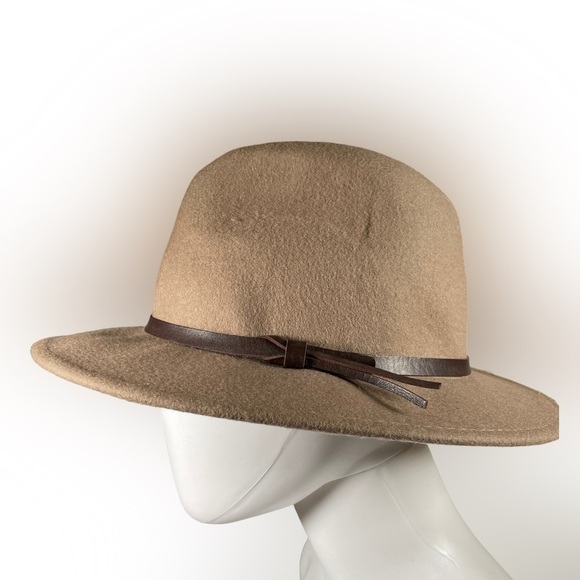 Manhattan Hat Company Wool Fedora Hat BOHO CITY CHIC Taupe Detail adjustable - Picture 1 of 15